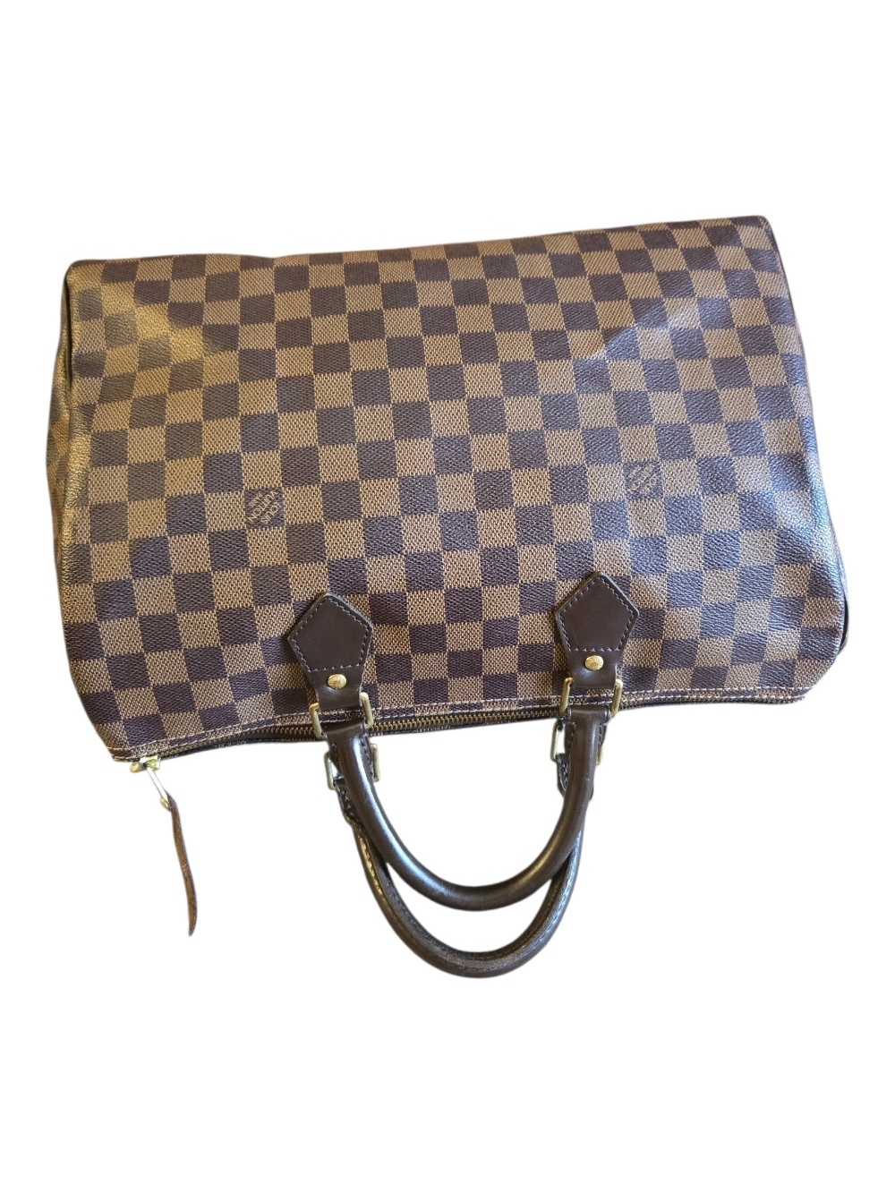 Louis Vuitton Red Canvas Interior with Dark Leather Tab - Picture 2 of 13